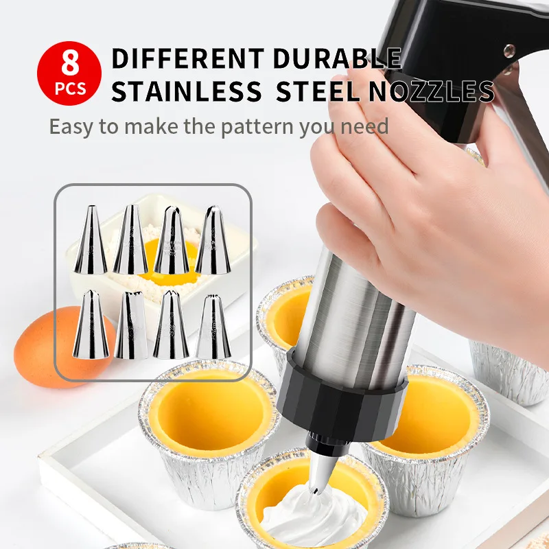 Cookie Press Gun Kit Stainless - Churros Maker Gun 评论和价格