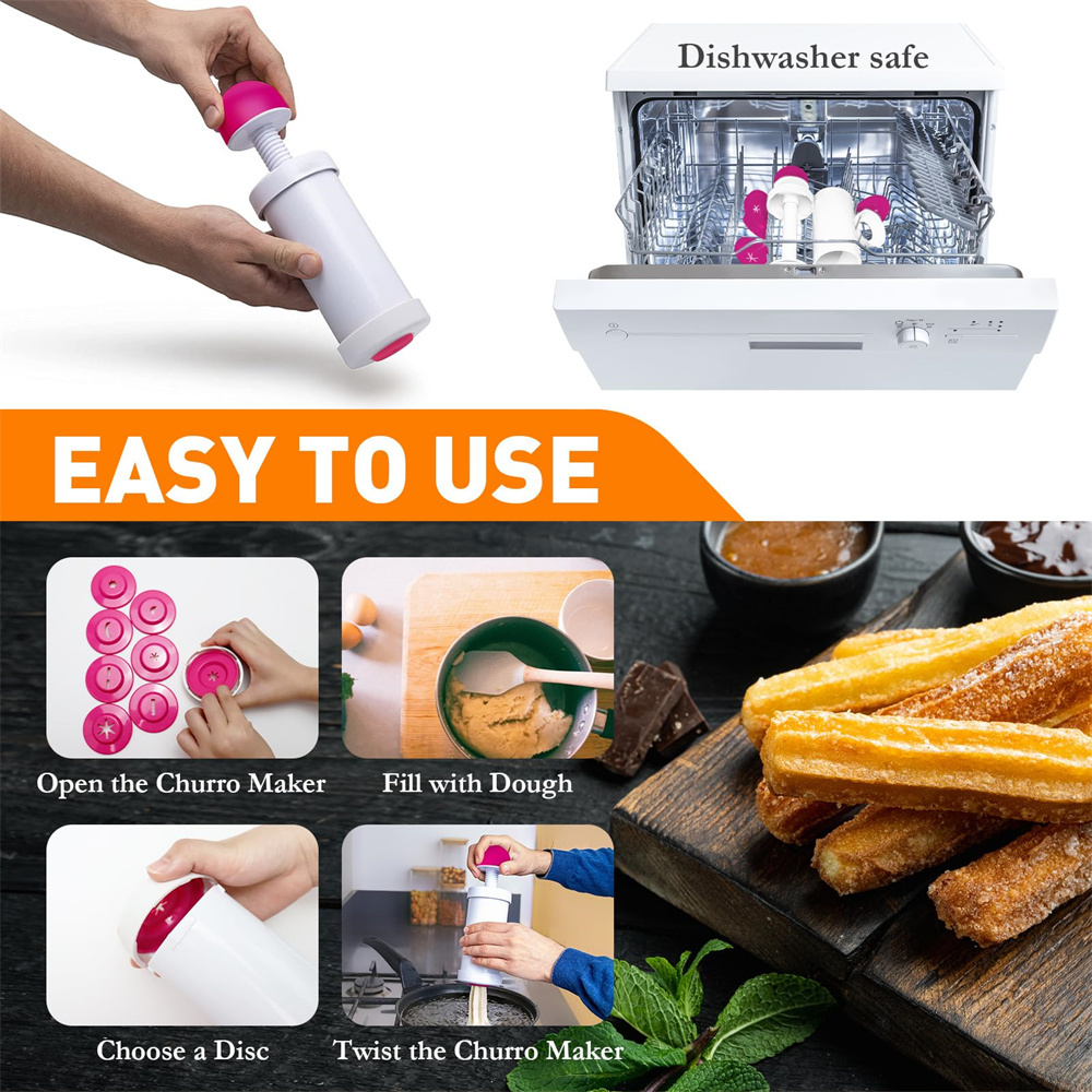 1pc DIY Manual Cookie Press Ma - Churros Maker Gun 评论和价格