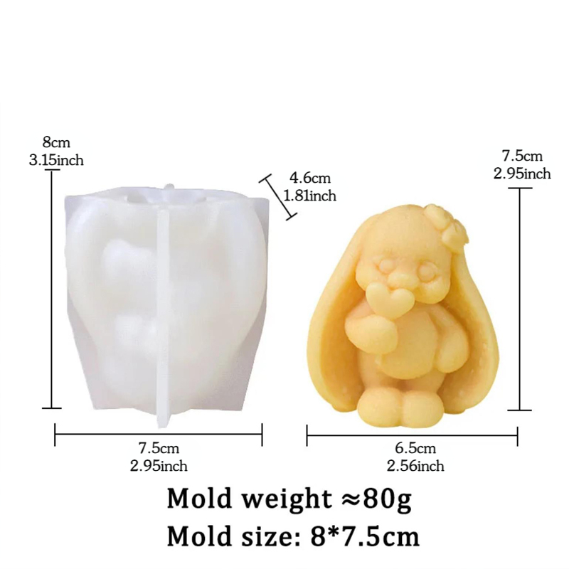 3D Long-eared Rabbit Silicone  - Bunny Cake Mold 评论和价格
