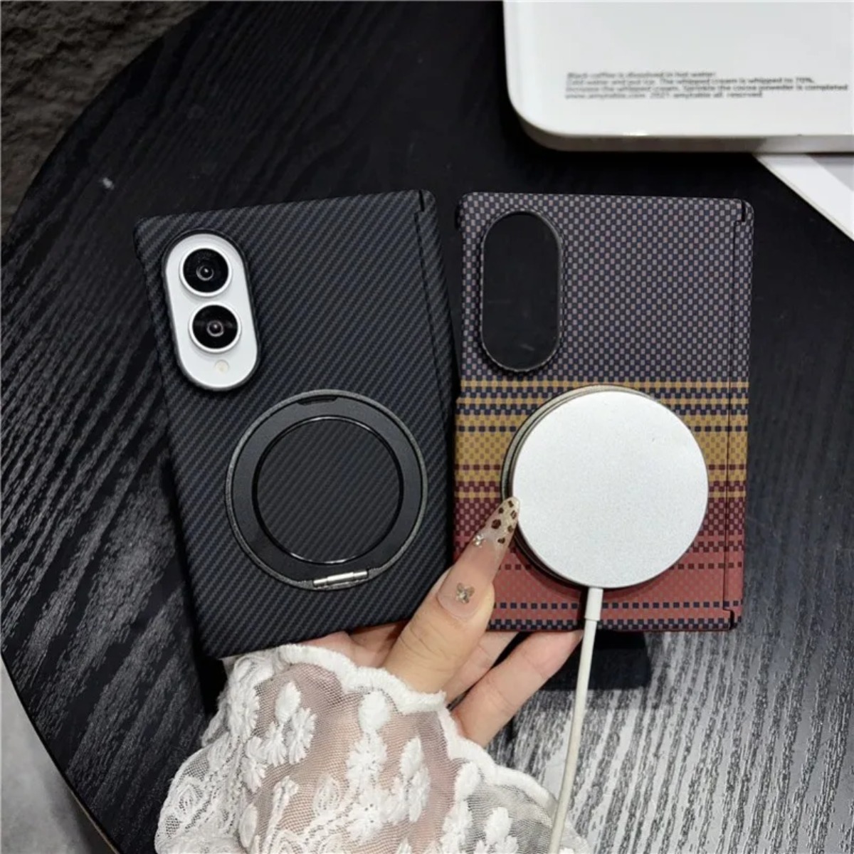Carbon Fiber leather 360 Brack - Taco Stand Holder 评论和价格