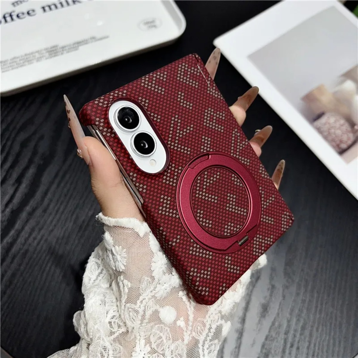 Carbon Fiber leather 360 Brack - Taco Stand Holder 评论和价格