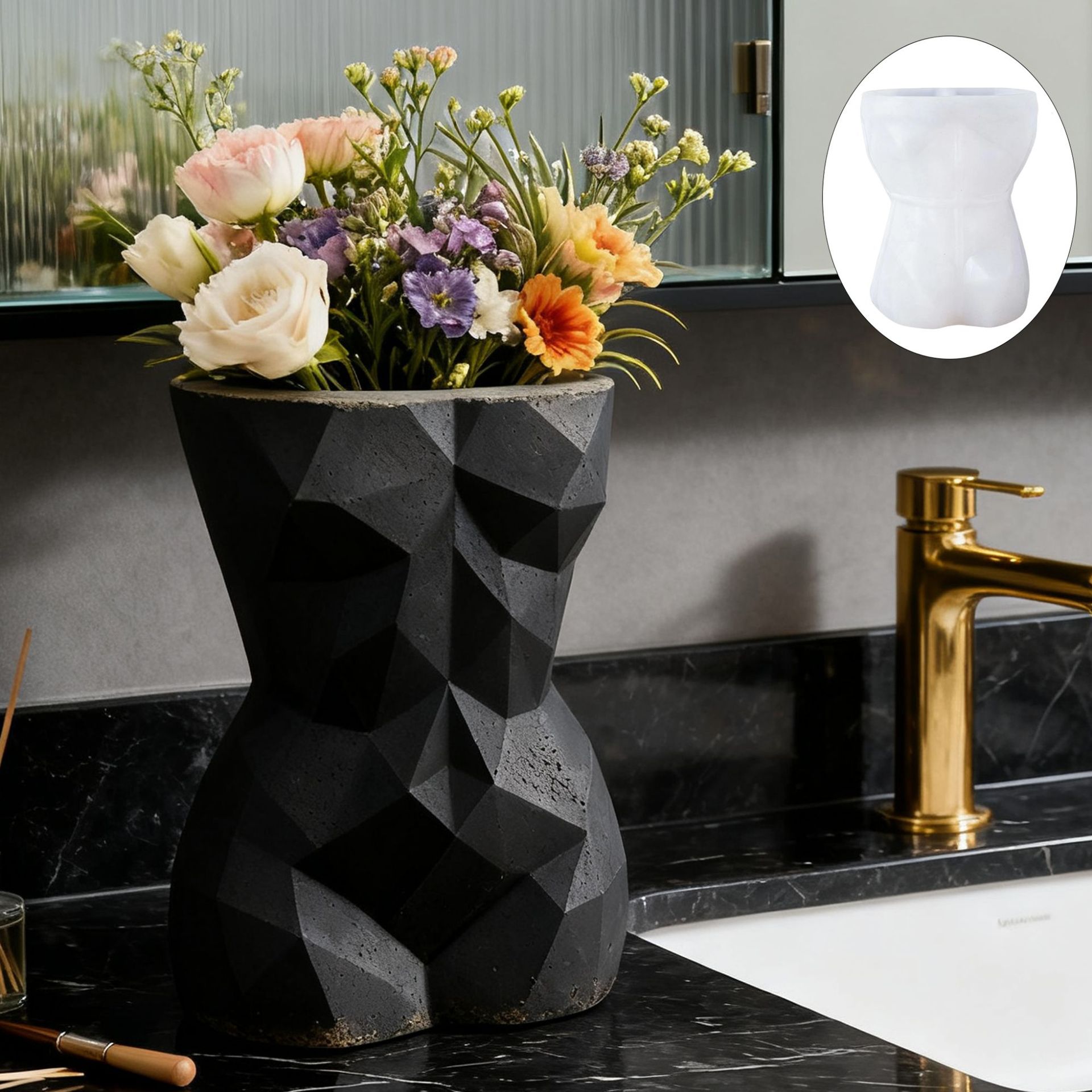 3D Geometric Female Body Flowe - Potsticker Mold 评论和价格
