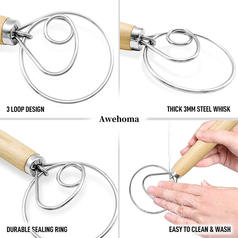 Large Hand Danish Dough Whisk  - Danish Pancake Pan 评论和价格