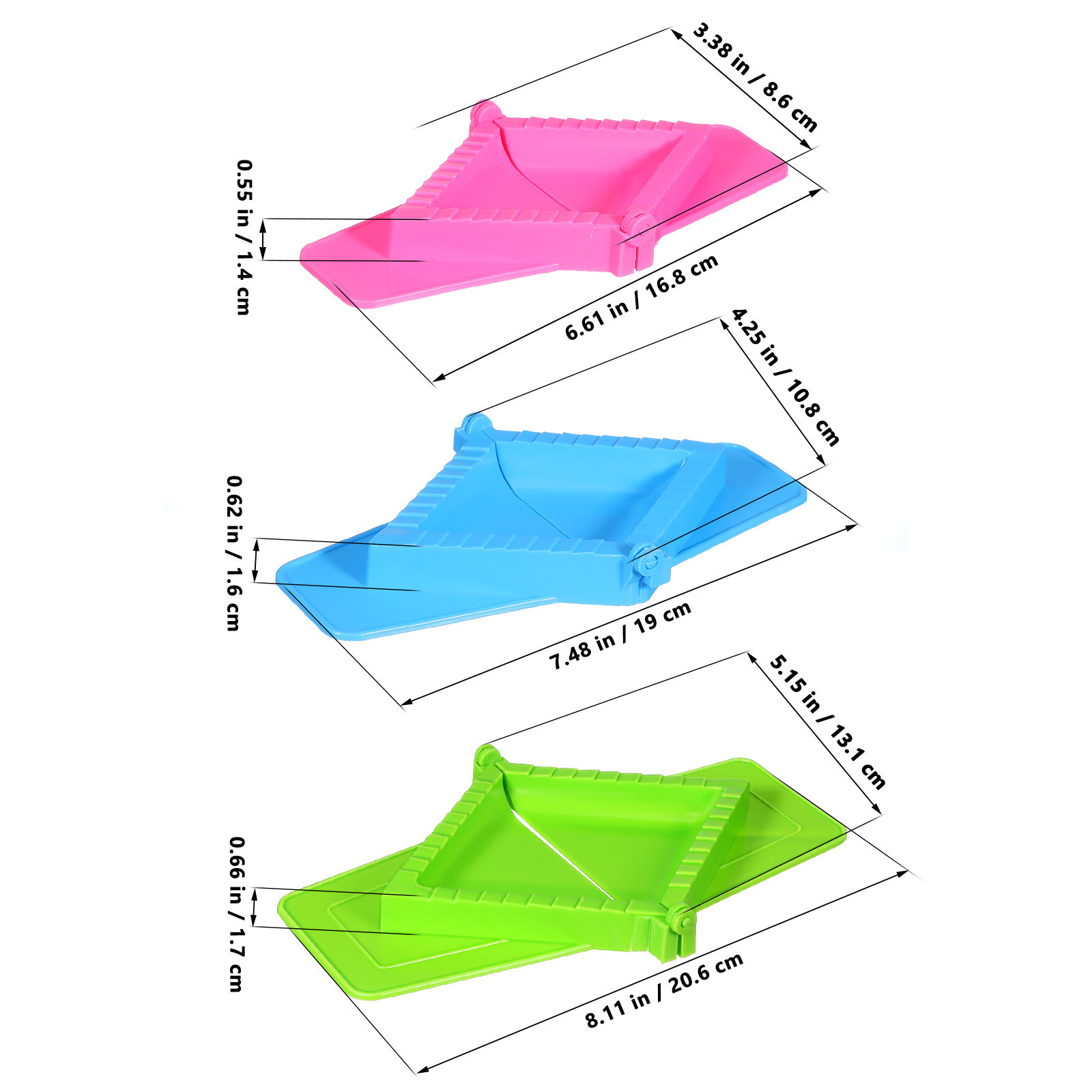 3Pcs Dumpling Mold Plastic Set - Dumpling Press Set 评论和价格