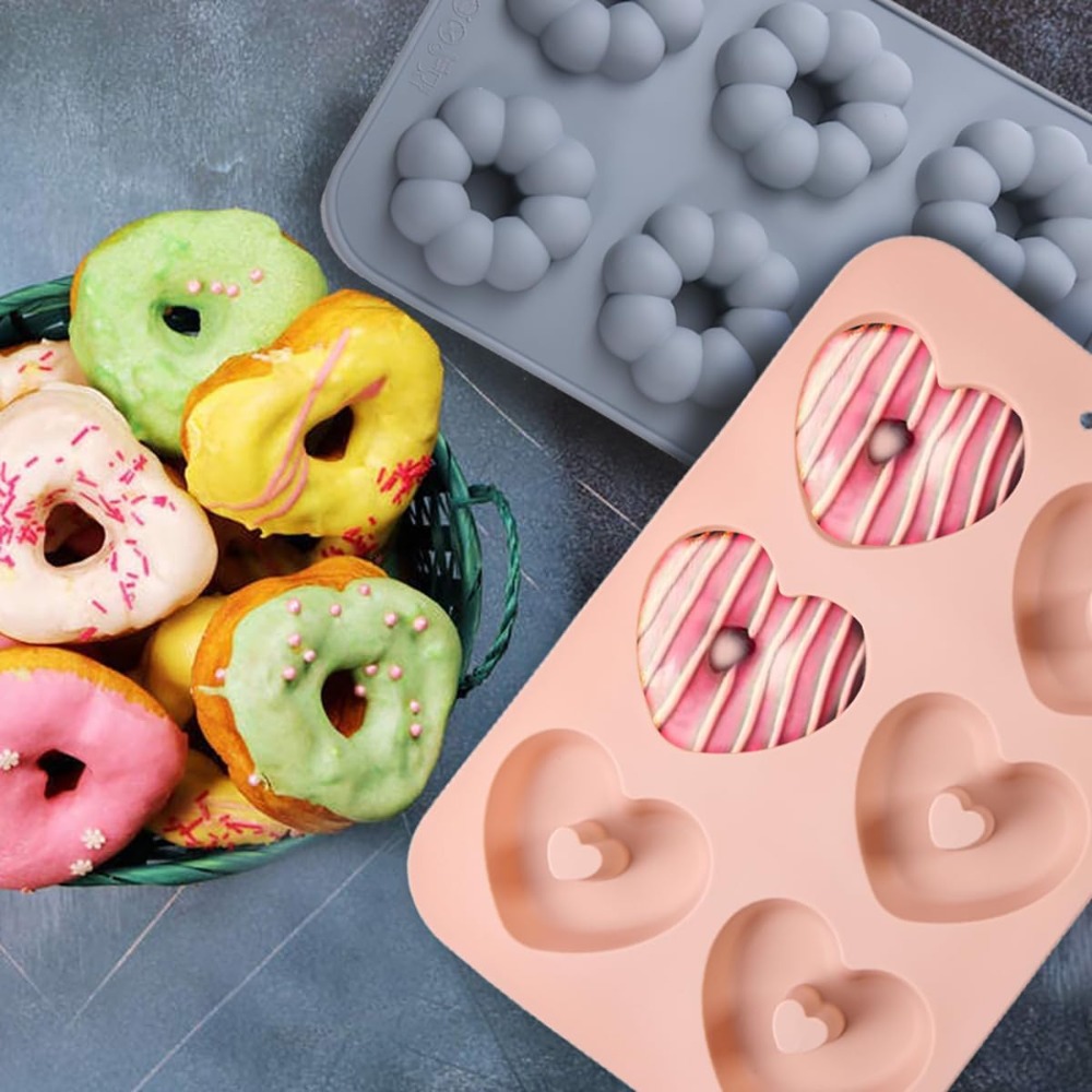 3PCS Household Silicone 6-Cavi - Donut Mold Silicone 评论和价格