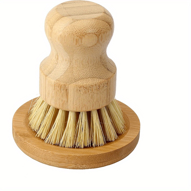 Bamboo Dish Scrub Brush Soap D - Cast Iron Corn 评论和价格