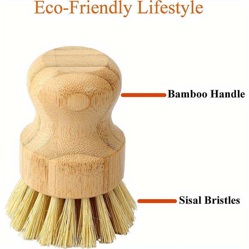 Bamboo Dish Scrub Brush Soap D - Cast Iron Corn 评论和价格