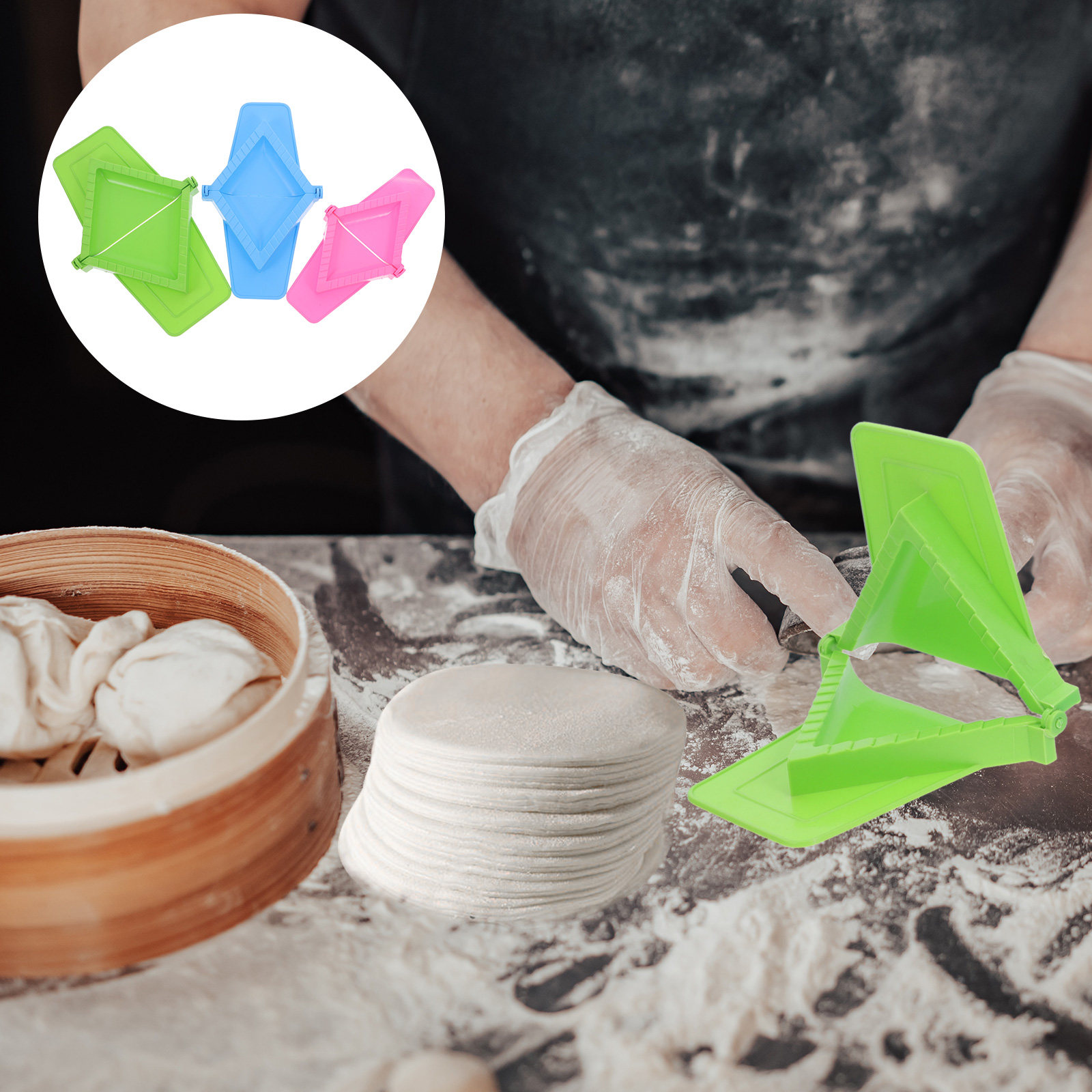 3Pcs Dumpling Maker Manual Mol - Potsticker Mold 评论和价格