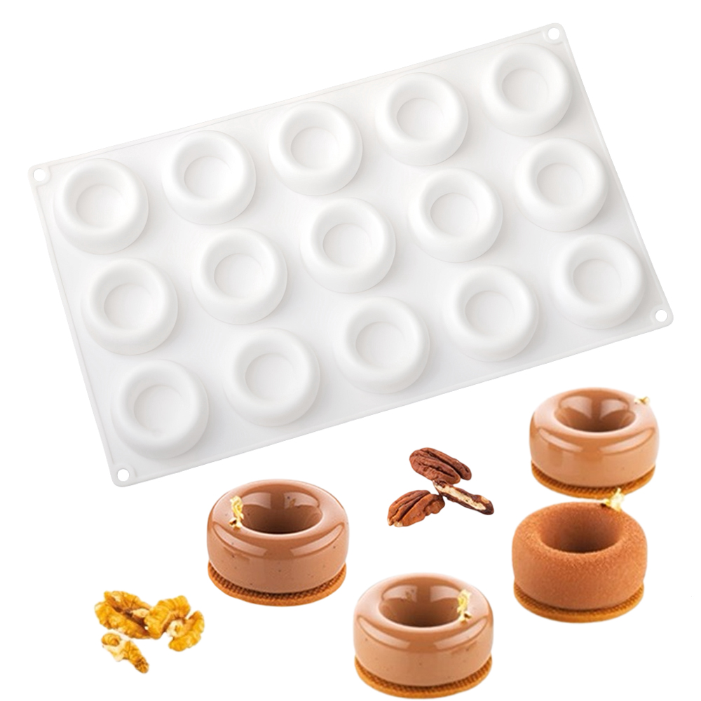 15 Cell Circular Concave Donut - Donut Mold Silicone 评论和价格