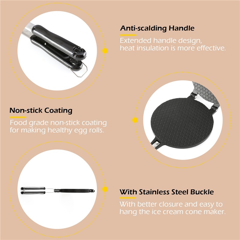 22cm Non-Stick Egg Roll Waffle - Egg Waffle Pan 评论和价格