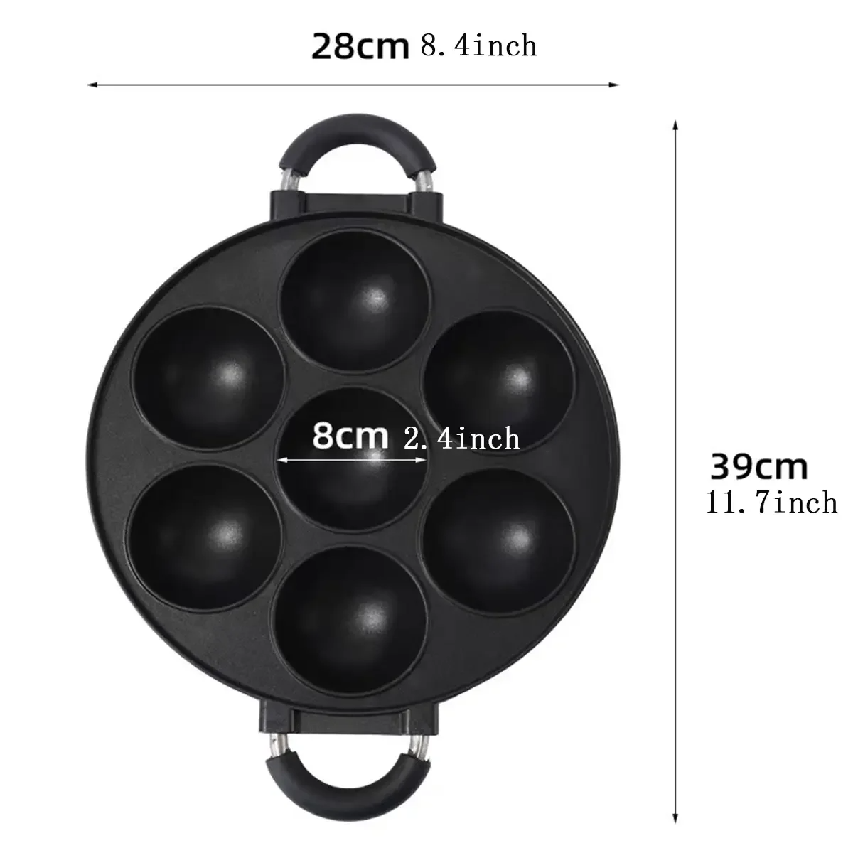 7 Hole Cake Cooking Pan Cast I - Egg Waffle Pan 评论和价格