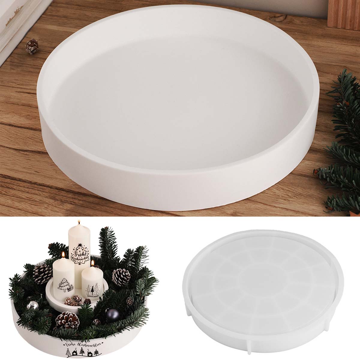 Concrete Round Candle Bowl Ves - Potsticker Mold 评论和价格