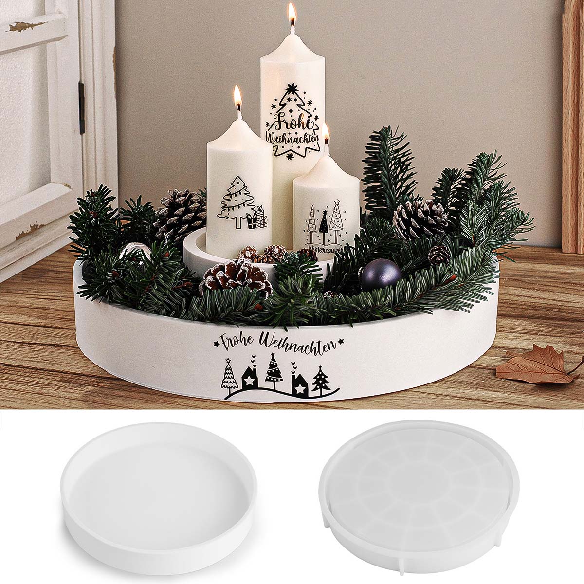Concrete Round Candle Bowl Ves - Potsticker Mold 评论和价格