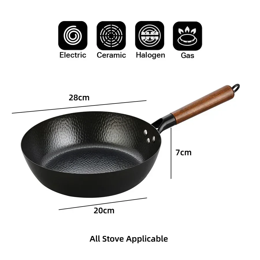 28cm High-Grade Iron Wok Pan W - Cast Iron Corn 评论和价格