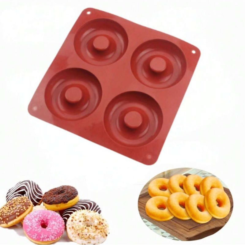 1PC 4 Holes Donut Silicone Mol - Donut Mold Silicone 评论和价格